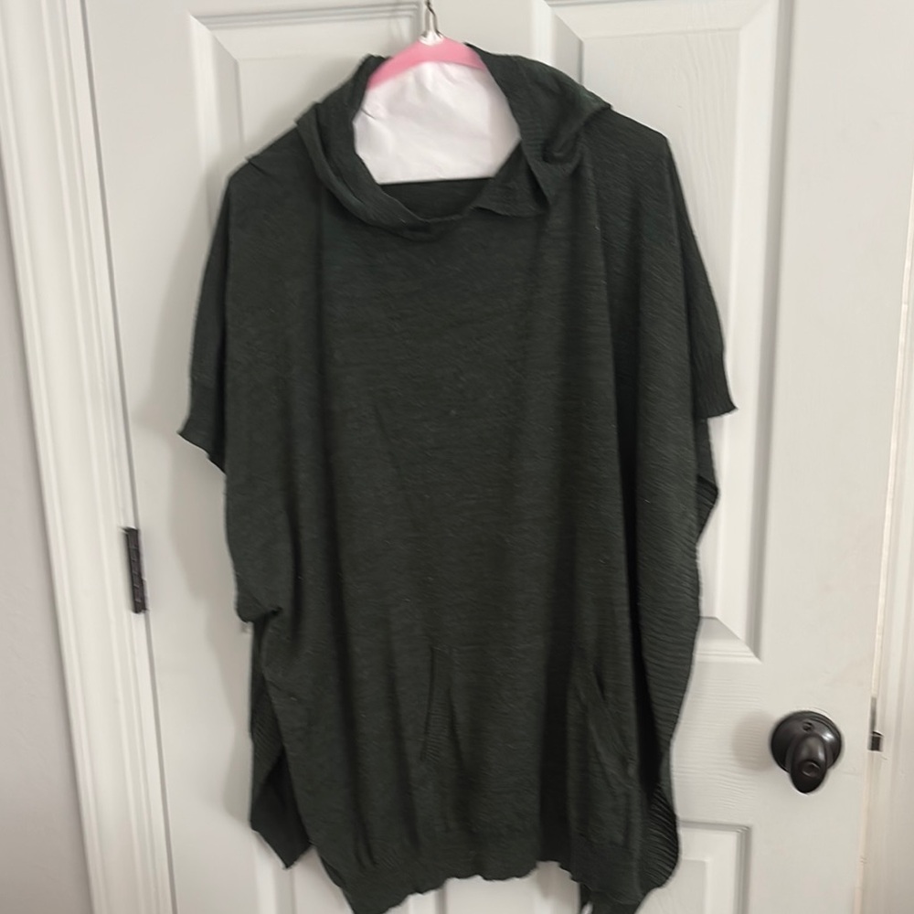 Dark Green Hooded Poncho